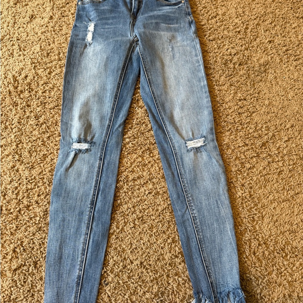 Stevie Hender Light Blue Distressed Skinny Jeans